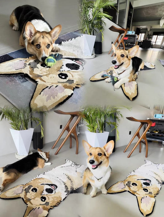 🔥 Custom Pet Portrait Rug - Hand-Tufted from Your Photo! (Acrylic/Wool/Nylon)