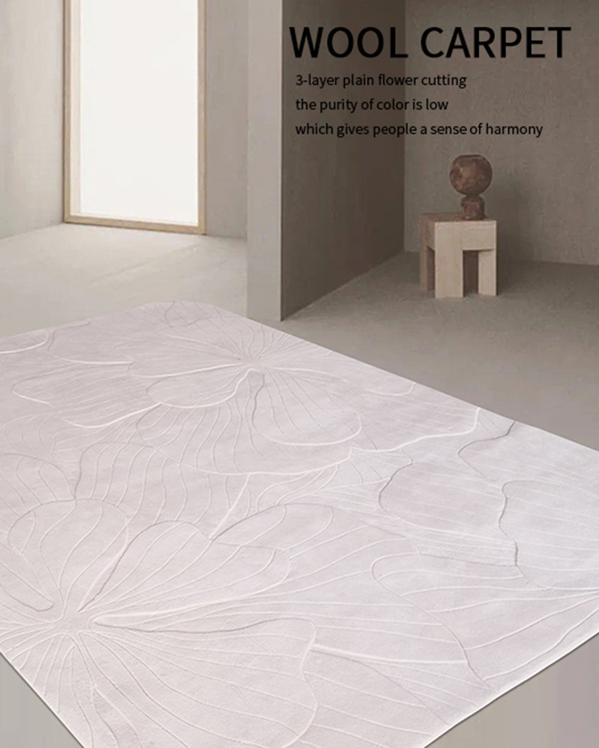 Butterflies & Flowers Cream Rug - New Zealand Wool pre-order