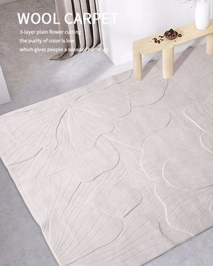 Butterflies & Flowers Cream Rug - New Zealand Wool pre-order