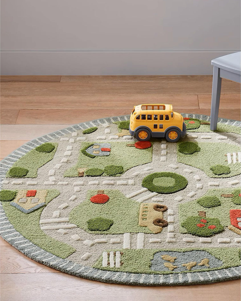 Kids' Roadway Play Rug - Wool pre-order