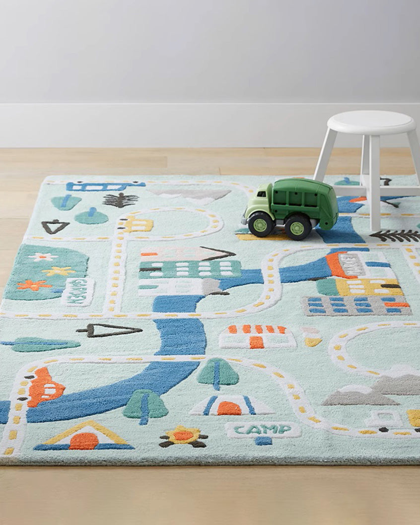Kids' Roadway Play Rug - Wool pre-order