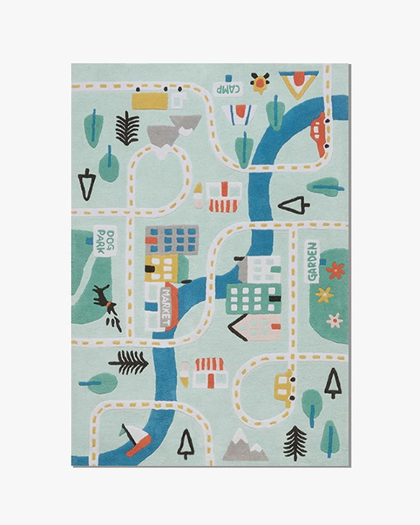 Kids' Roadway Play Rug - Wool pre-order