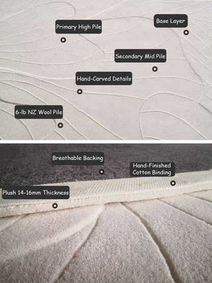 Butterflies & Flowers Cream Rug - New Zealand Wool pre-order