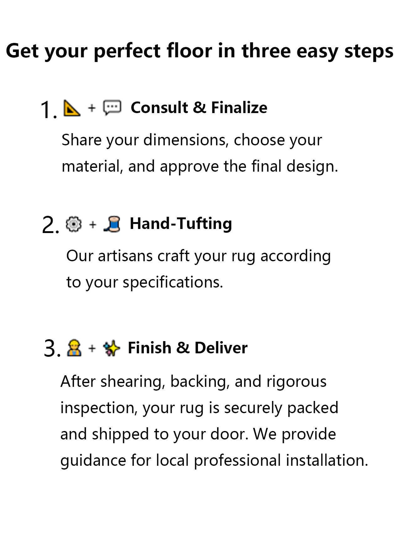 Hand-Tufted Custom Rug (Room-Size) Minimum order: 300 sq.ft.